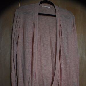 LIGHT-WEIGHT PINK OPEN FRONT SWEATER